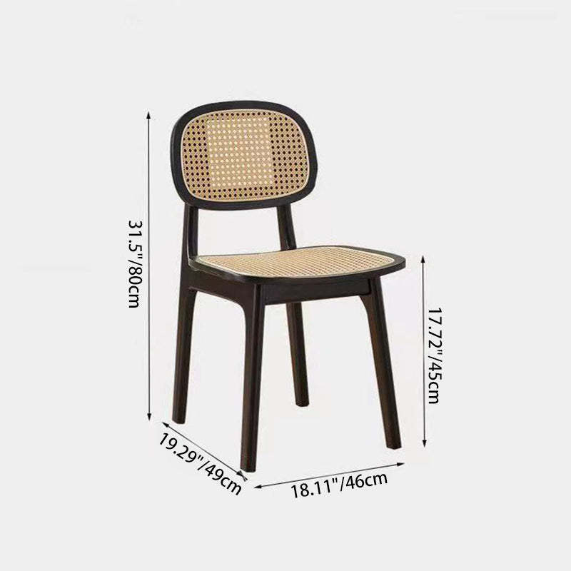 Minimalist Wood Rattan Woven Dining Chair