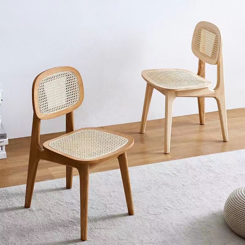 Minimalist Wood Rattan Woven Dining Chair