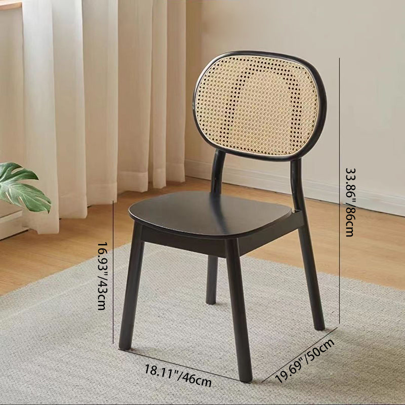 Nordic Wood Rattan Woven Dining Chair