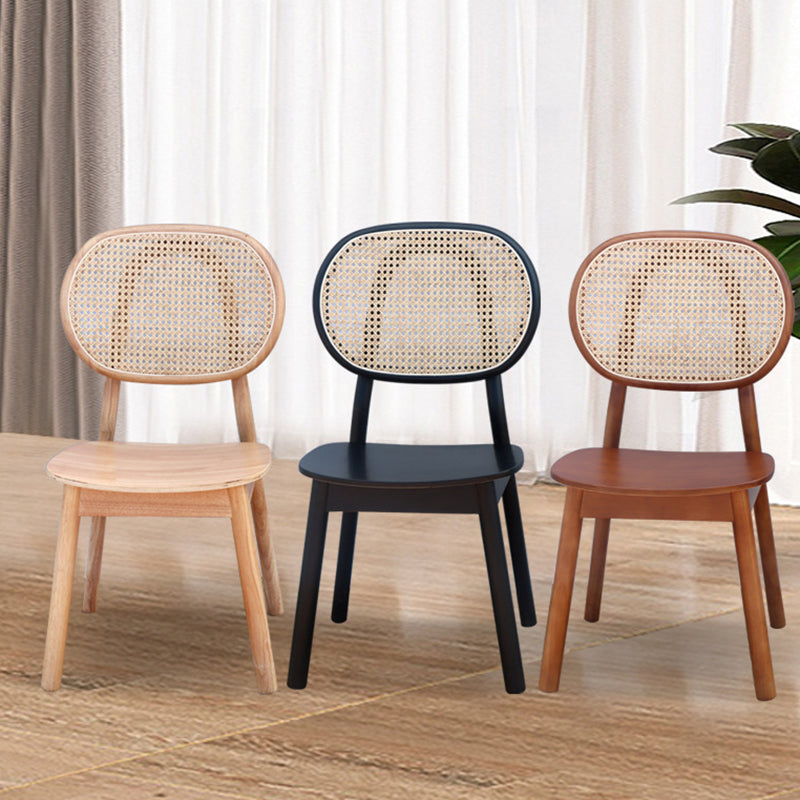 Nordic Wood Rattan Woven Dining Chair