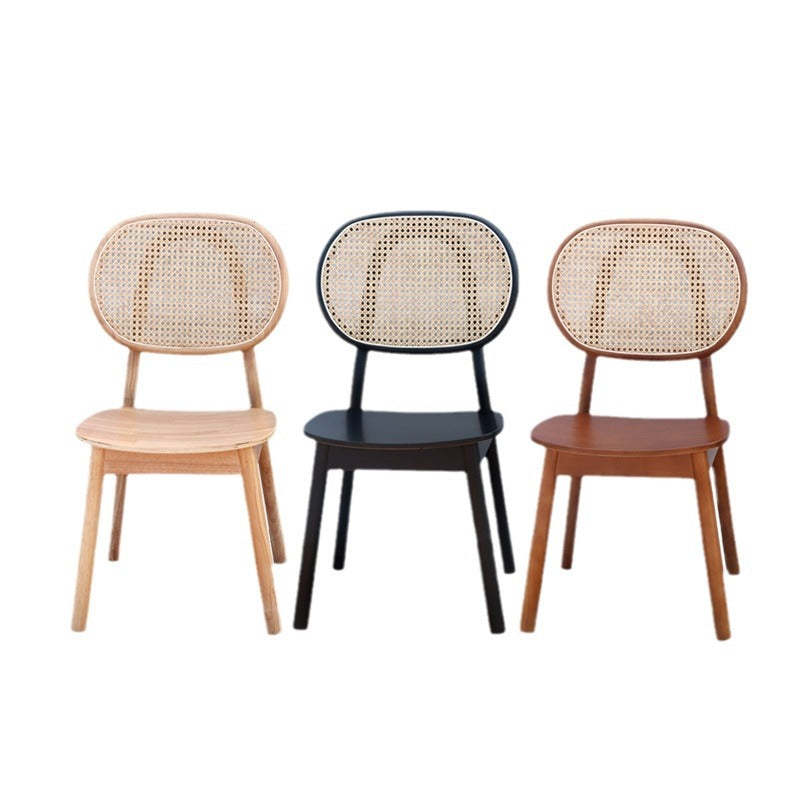 Nordic Wood Rattan Woven Dining Chair