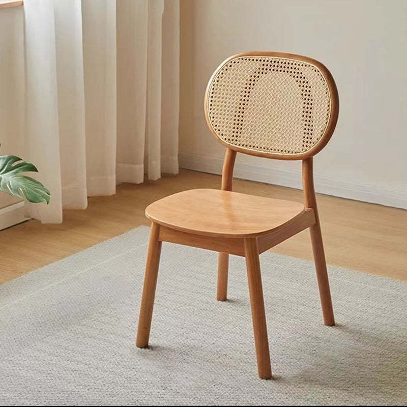 Nordic Wood Rattan Woven Dining Chair