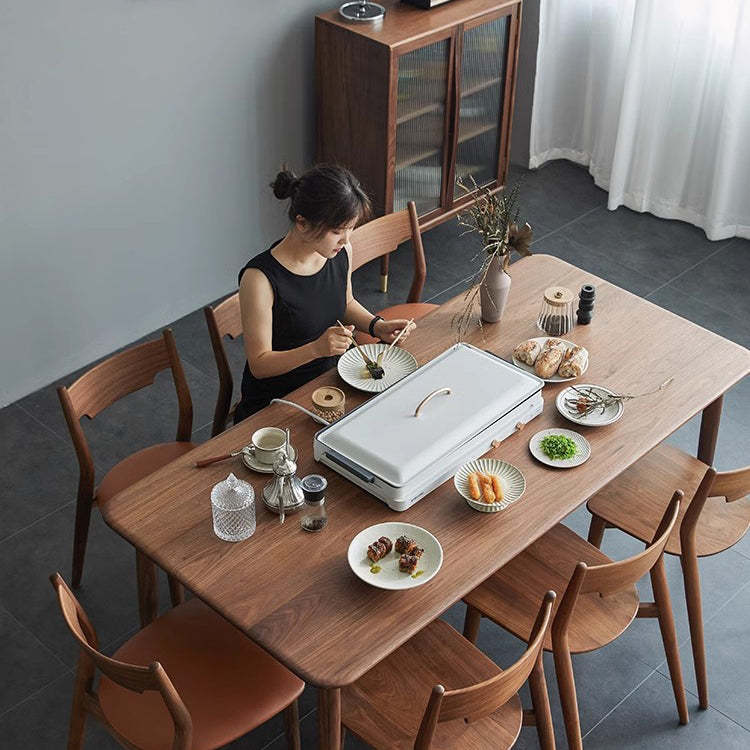 Minimalist Bent Walnut Wood Dining Chair