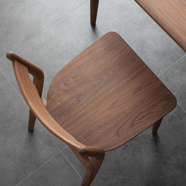 Minimalist Bent Walnut Wood Dining Chair