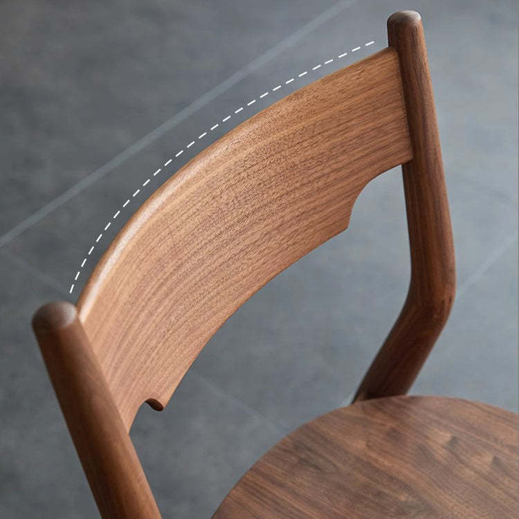 Minimalist Bent Walnut Wood Dining Chair