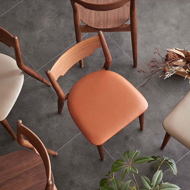 Minimalist Bent Walnut Wood Dining Chair