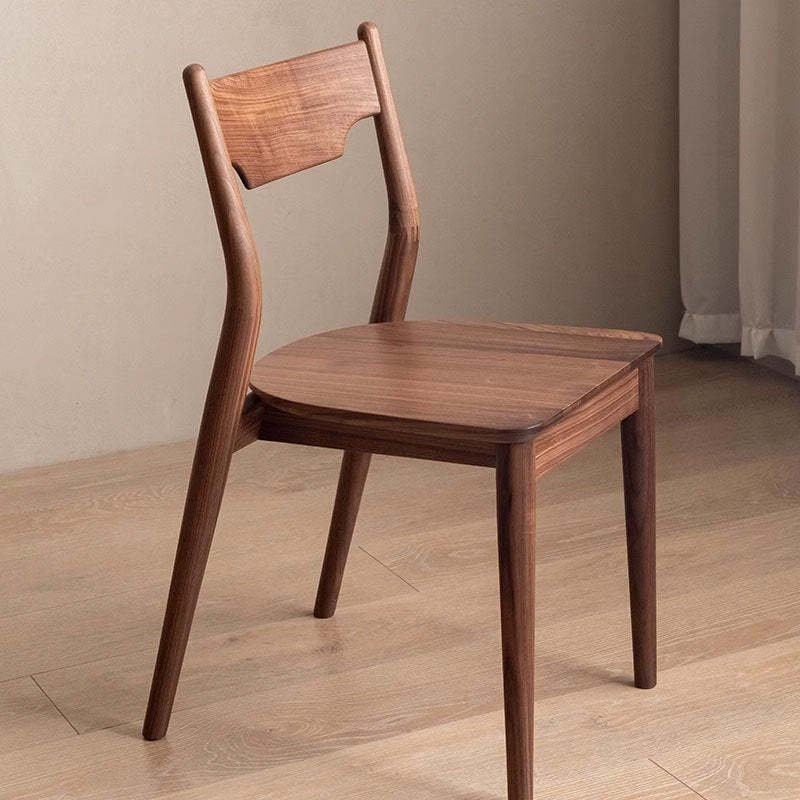 Minimalist Bent Walnut Wood Dining Chair
