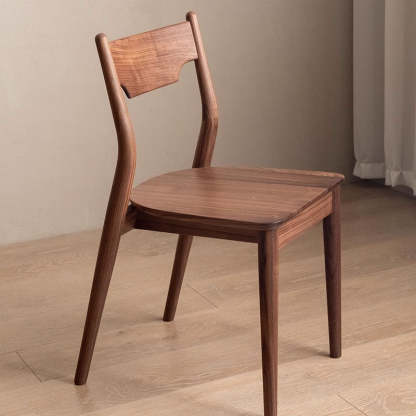 Minimalist Bent Walnut Wood Dining Chair