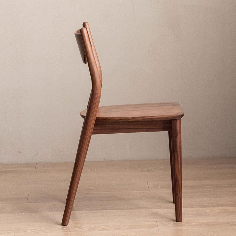 Minimalist Bent Walnut Wood Dining Chair