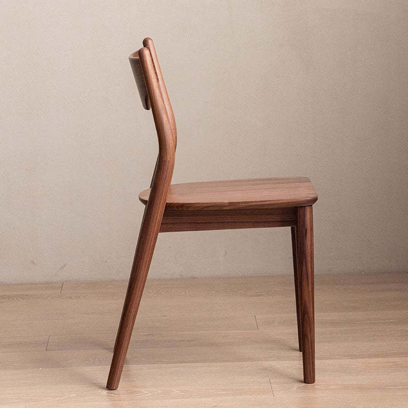 Minimalist Bent Walnut Wood Dining Chair