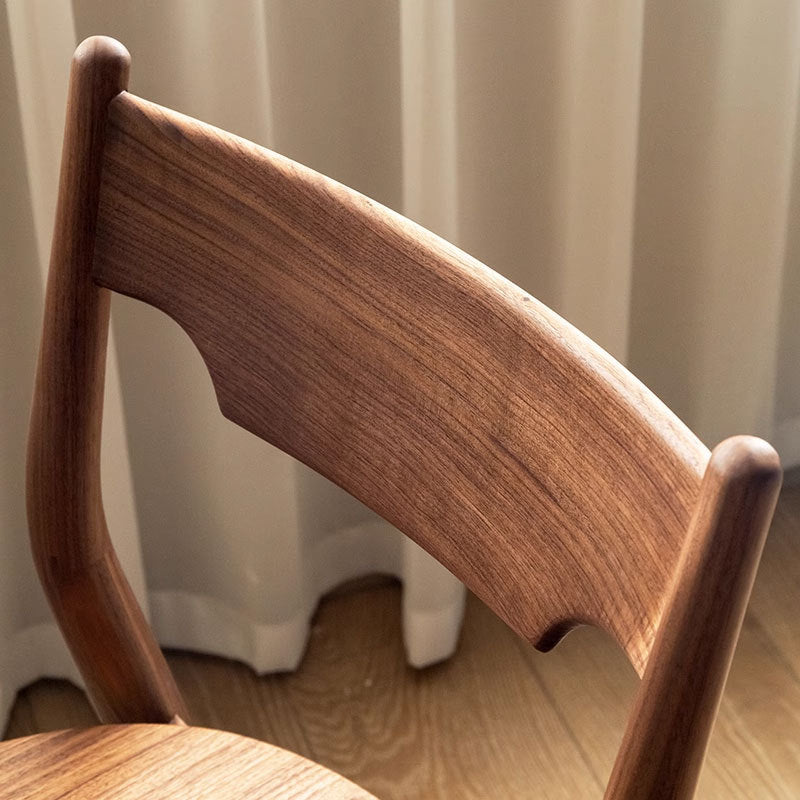 Minimalist Bent Walnut Wood Dining Chair