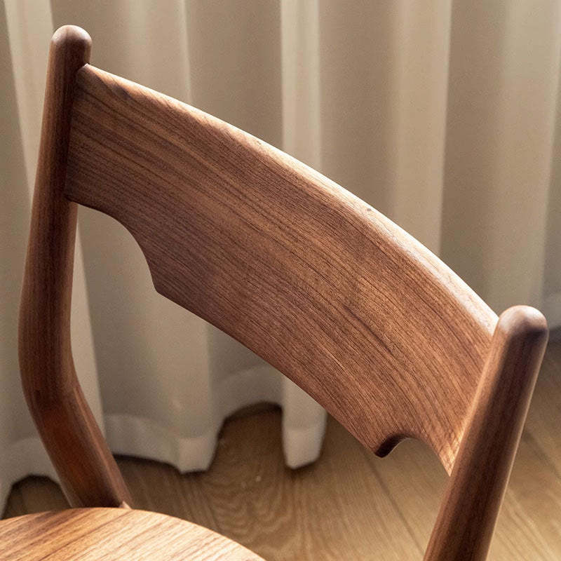 Minimalist Bent Walnut Wood Dining Chair