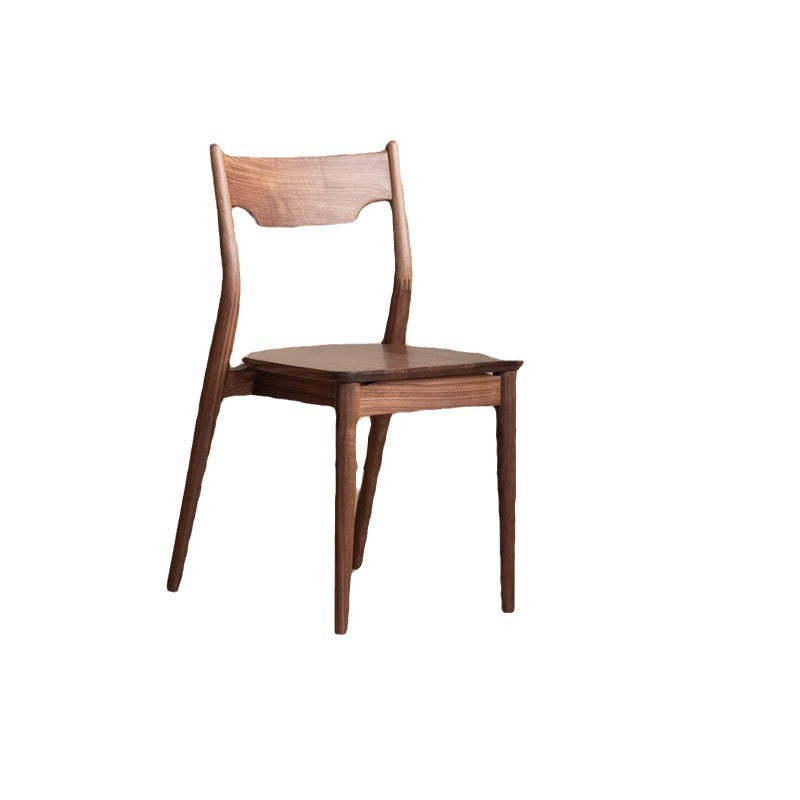 Minimalist Bent Walnut Wood Dining Chair