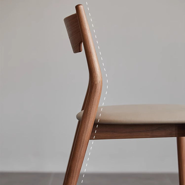 Minimalist Bent Walnut Wood Dining Chair
