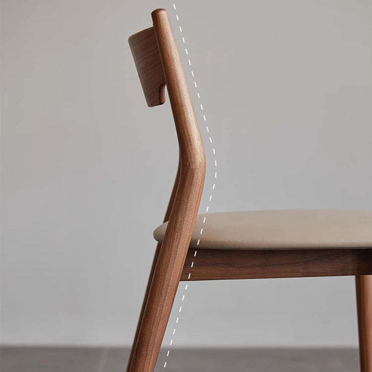 Minimalist Bent Walnut Wood Dining Chair
