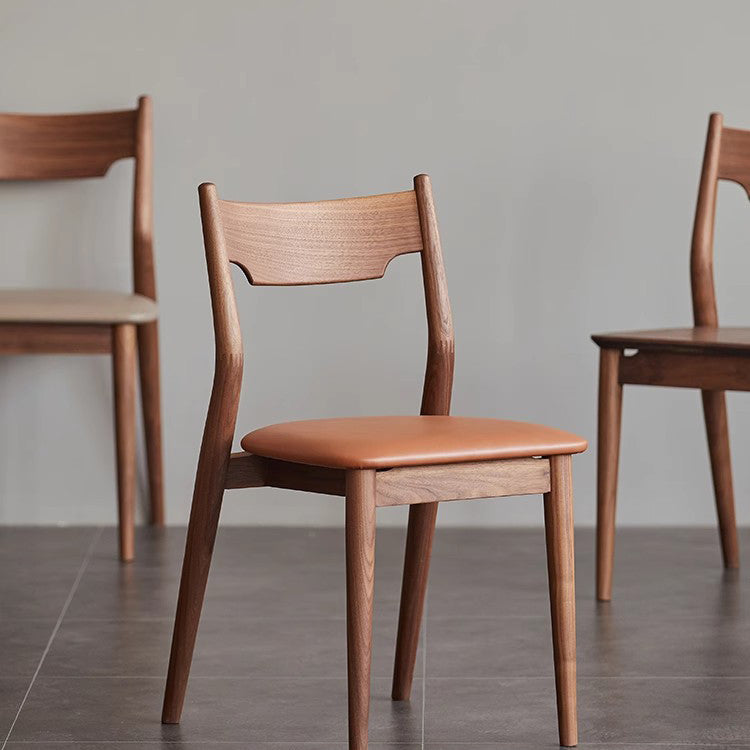 Minimalist Bent Walnut Wood Dining Chair — Walnut Wood