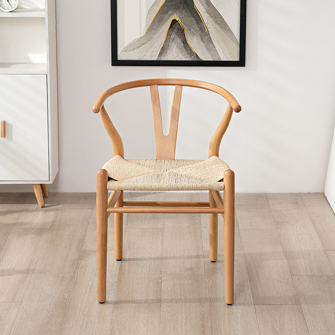 Scandinavian Y-Shape Braided Wood Dining Chair