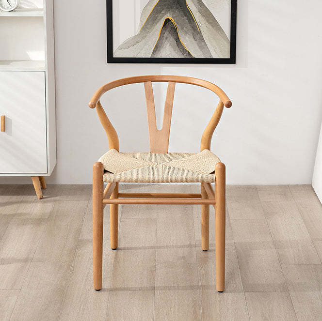 Scandinavian Y-Shape Braided Wood Dining Chair