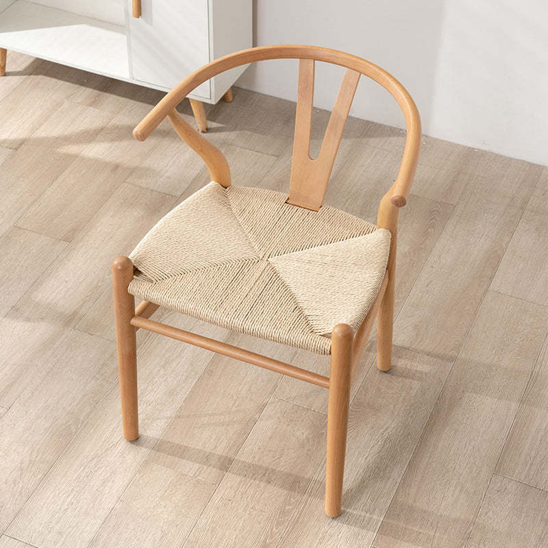 Scandinavian Y-Shape Braided Wood Dining Chair