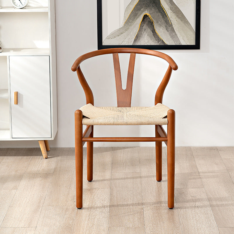 Scandinavian Y-Shape Braided Wood Dining Chair