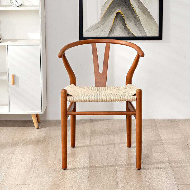 Scandinavian Y-Shape Braided Wood Dining Chair