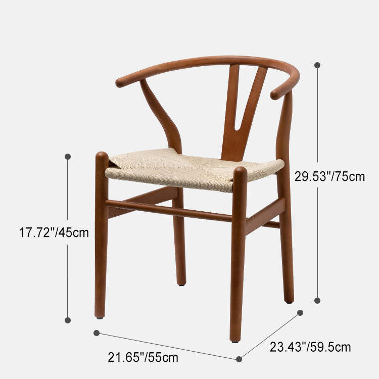Scandinavian Y-Shape Braided Wood Dining Chair