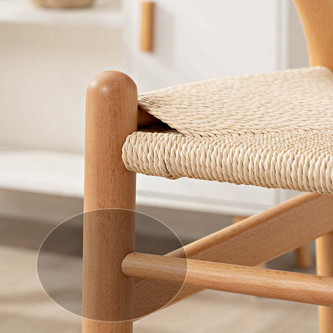 Scandinavian Y-Shape Braided Wood Dining Chair