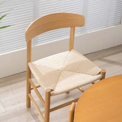 Japanese Bent Braided Wood Dining Chair