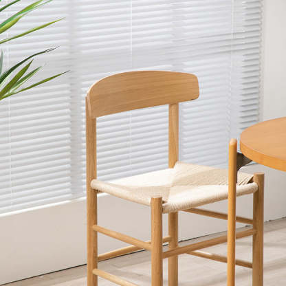 Japanese Bent Braided Wood Dining Chair