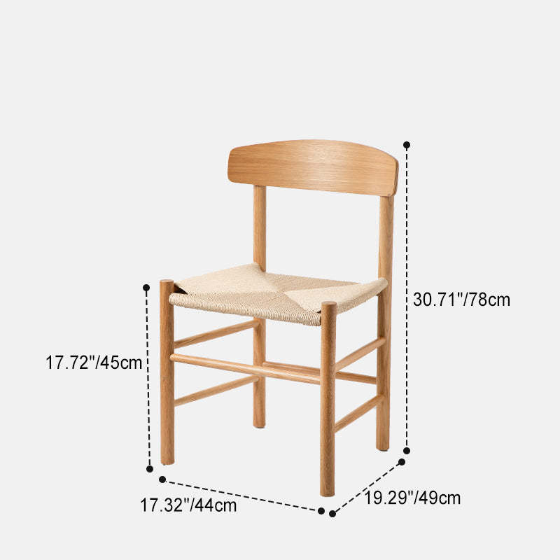 Japanese Bent Braided Wood Dining Chair