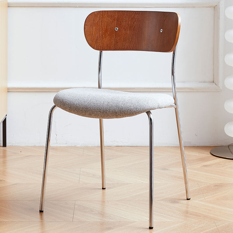 Industrial Curved Leather Iron Dining Chair