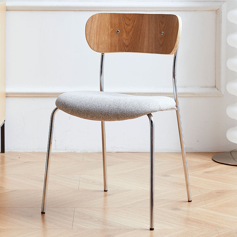 Industrial Curved Leather Iron Dining Chair