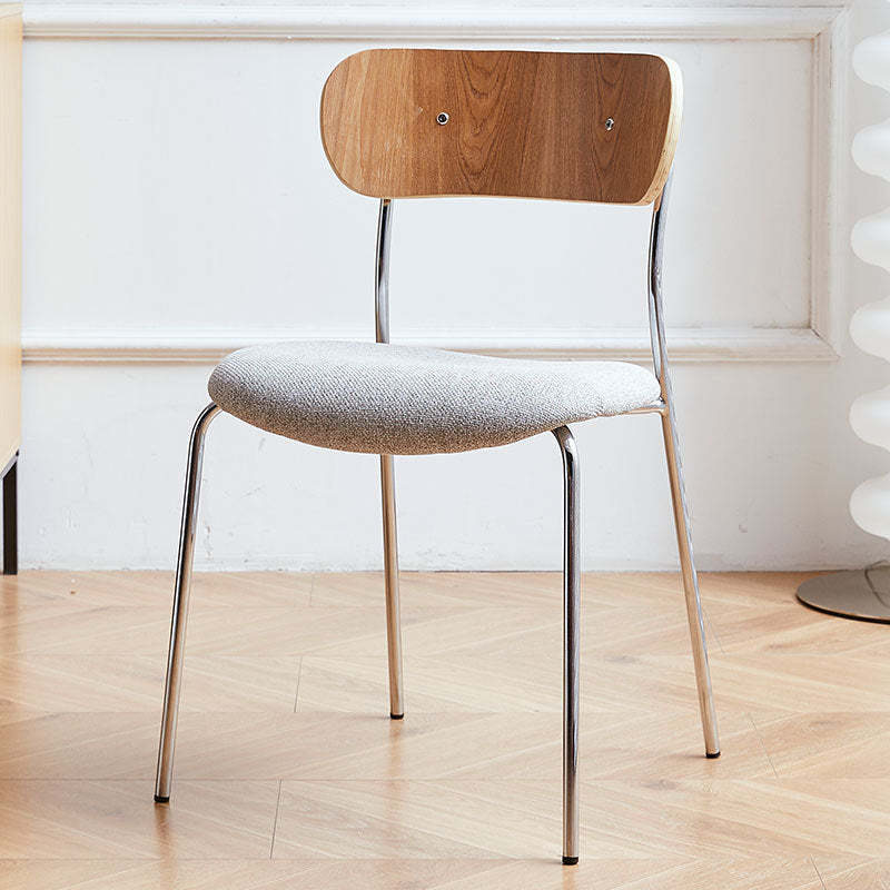Industrial Curved Leather Iron Dining Chair