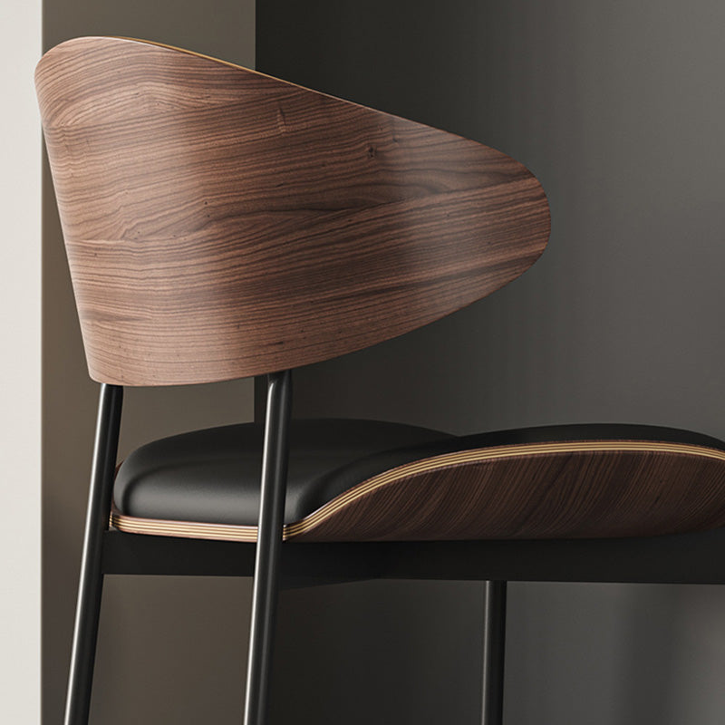 Minimalist Bent Microfiber Leather Dining Chair