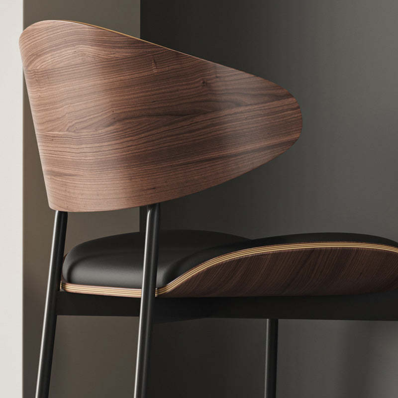 Minimalist Bent Microfiber Leather Dining Chair