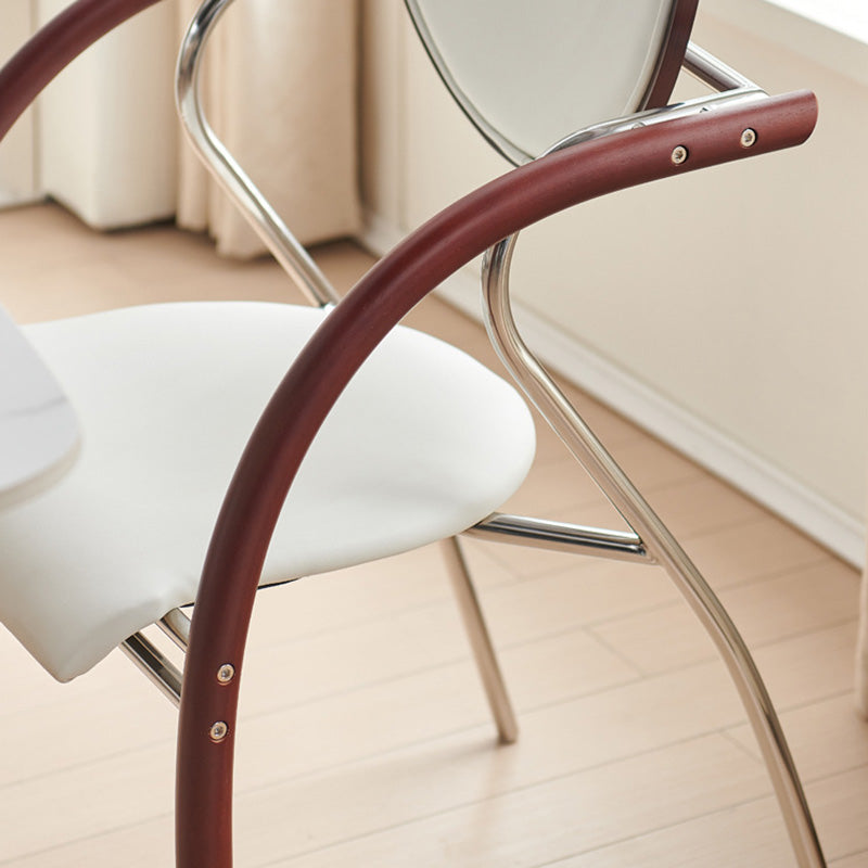 Scandinavian Half-Round Leather Dining Chair