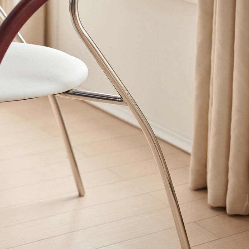 Scandinavian Half-Round Leather Dining Chair
