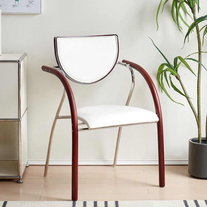 Scandinavian Half-Round Leather Dining Chair