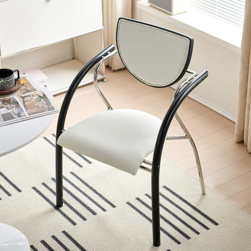 Scandinavian Half-Round Leather Dining Chair