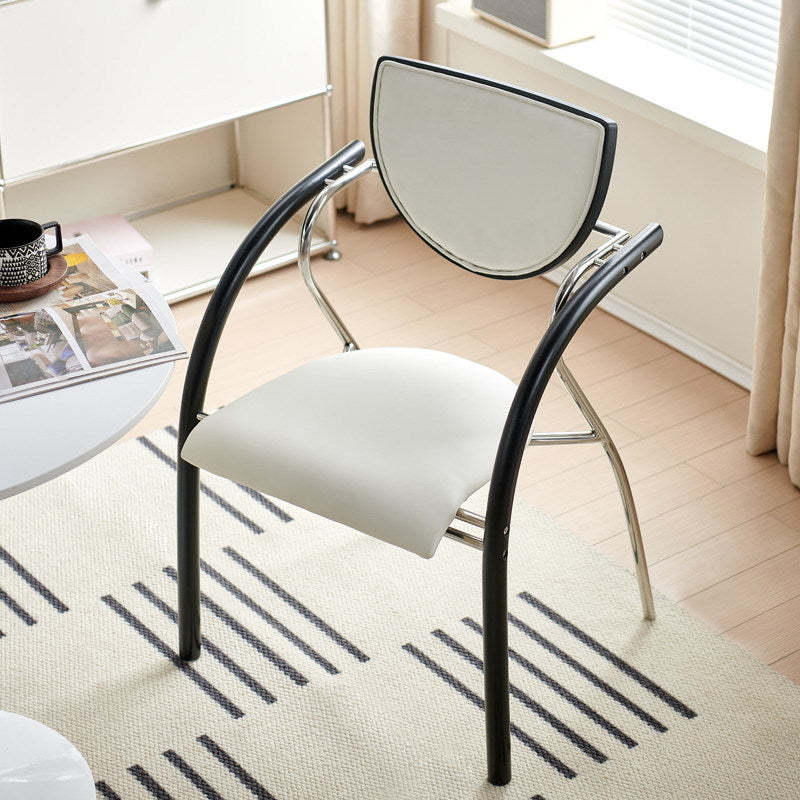 Scandinavian Half-Round Leather Dining Chair