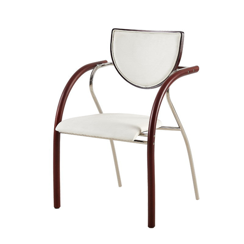 Scandinavian Half-Round Leather Dining Chair