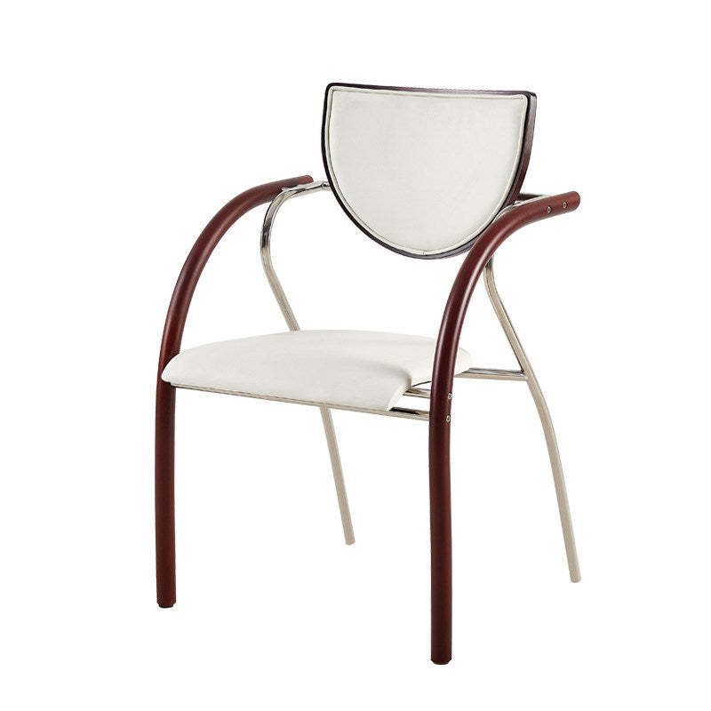 Scandinavian Half-Round Leather Dining Chair