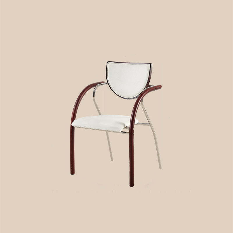 Scandinavian Half-Round Leather Dining Chair