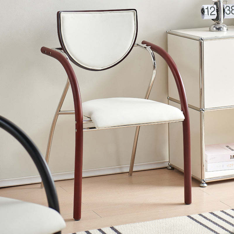 Scandinavian Half-Round Leather Dining Chair