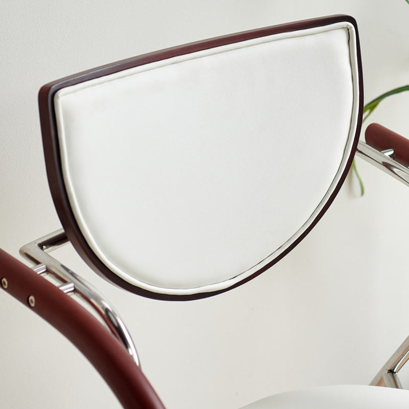 Scandinavian Half-Round Leather Dining Chair