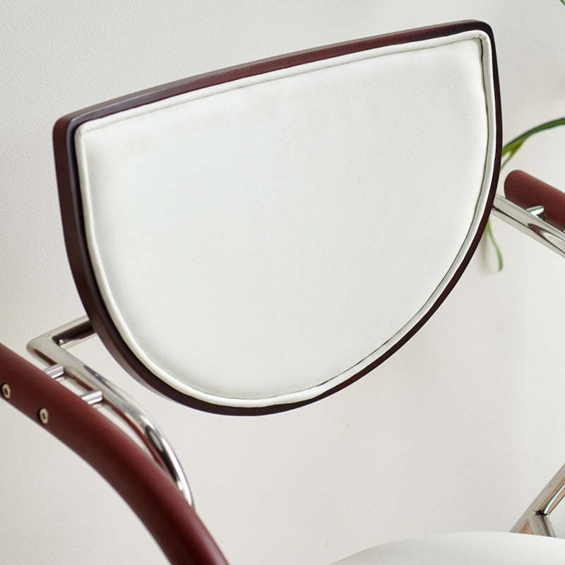 Scandinavian Half-Round Leather Dining Chair