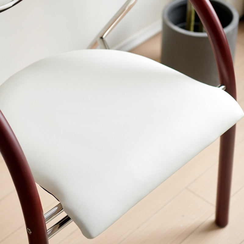 Scandinavian Half-Round Leather Dining Chair