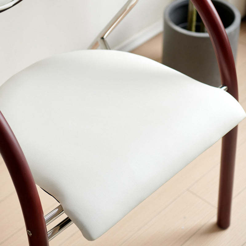 Scandinavian Half-Round Leather Dining Chair