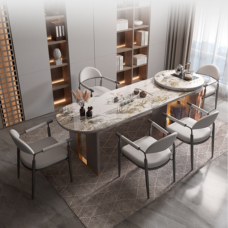 Scandinavian Half-Round Napa Leather Steel Dining Chair