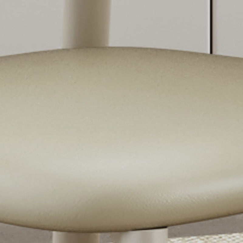 Scandinavian Curved Leather Metal Dining Chair — Black / Cream White